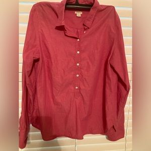 100% Cotton J. Crew. long sleeve pink shirt